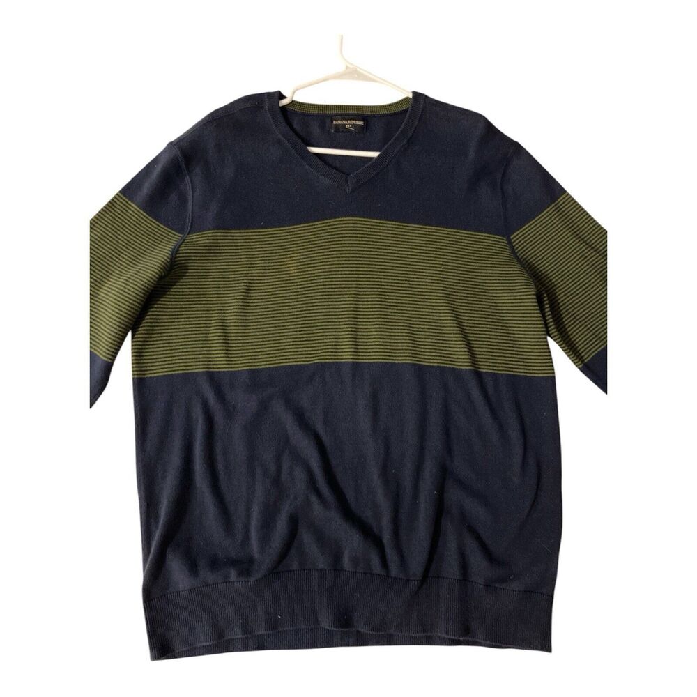 Banana Republic 100% Cotton Men’s Sweater Blue And Green Size Large - Picture 1 of 6